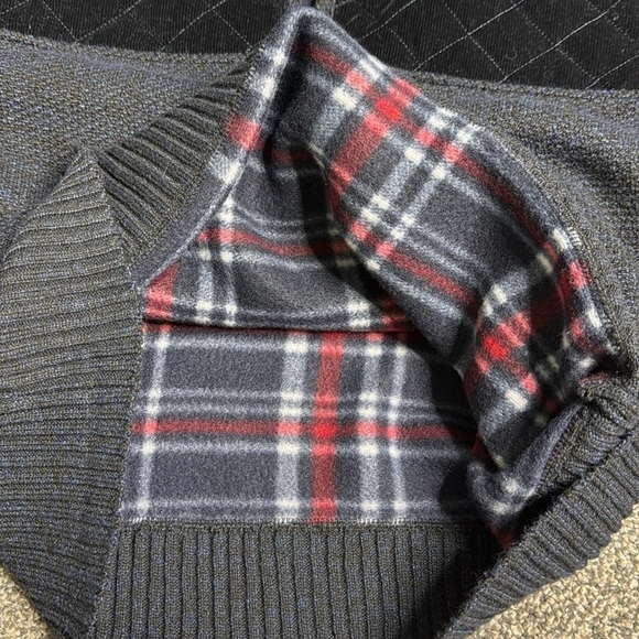 Scott James Fleece Lined 1/4 Zip Gray Sweater Size Medium - Picture 9 of 9